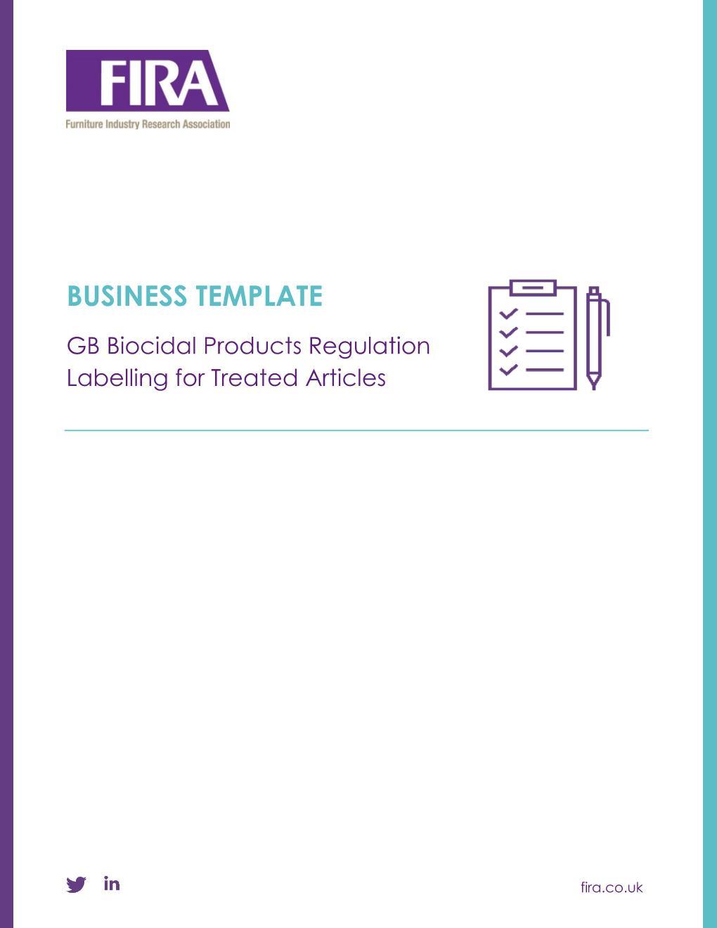 GB Biocidal Products Regulation - Labelling Treated Articles Template