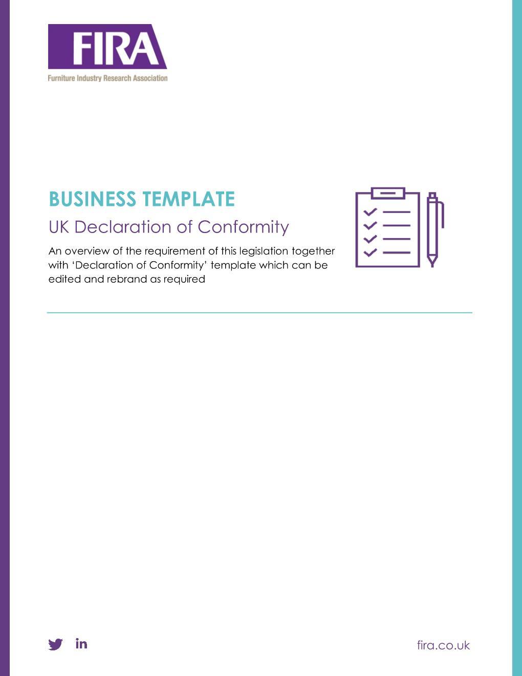 UK Declaration of Conformity Guidance and Template